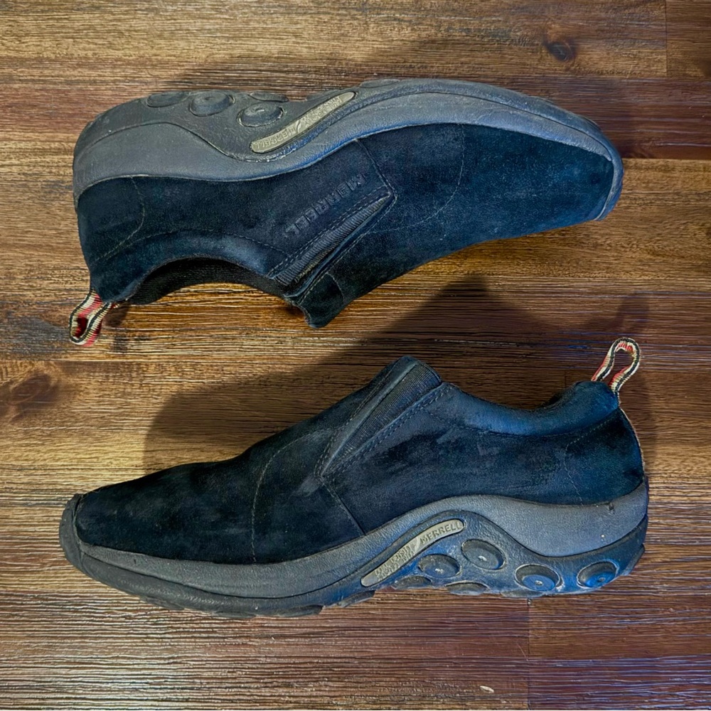 Merrell Jungle Moc Shoes - Men Size 11.5 Midnight Black Suede Slip On Slides